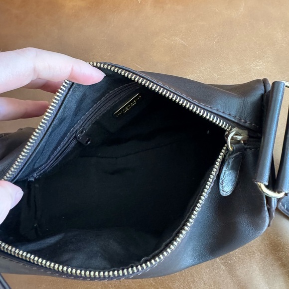 Chocolate brown leather shoulder bag saks fifth avenue - Picture 4 of 11